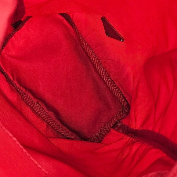Prada Red Nylon Mini Drawstring Bucket - Picture 14 of 17